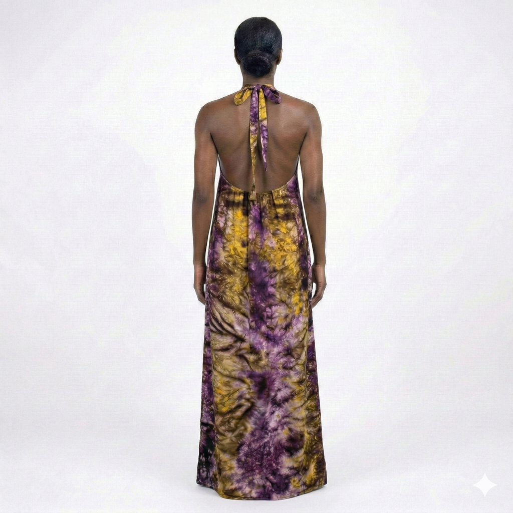 Violet Sunburst Maxi Backless Dera
