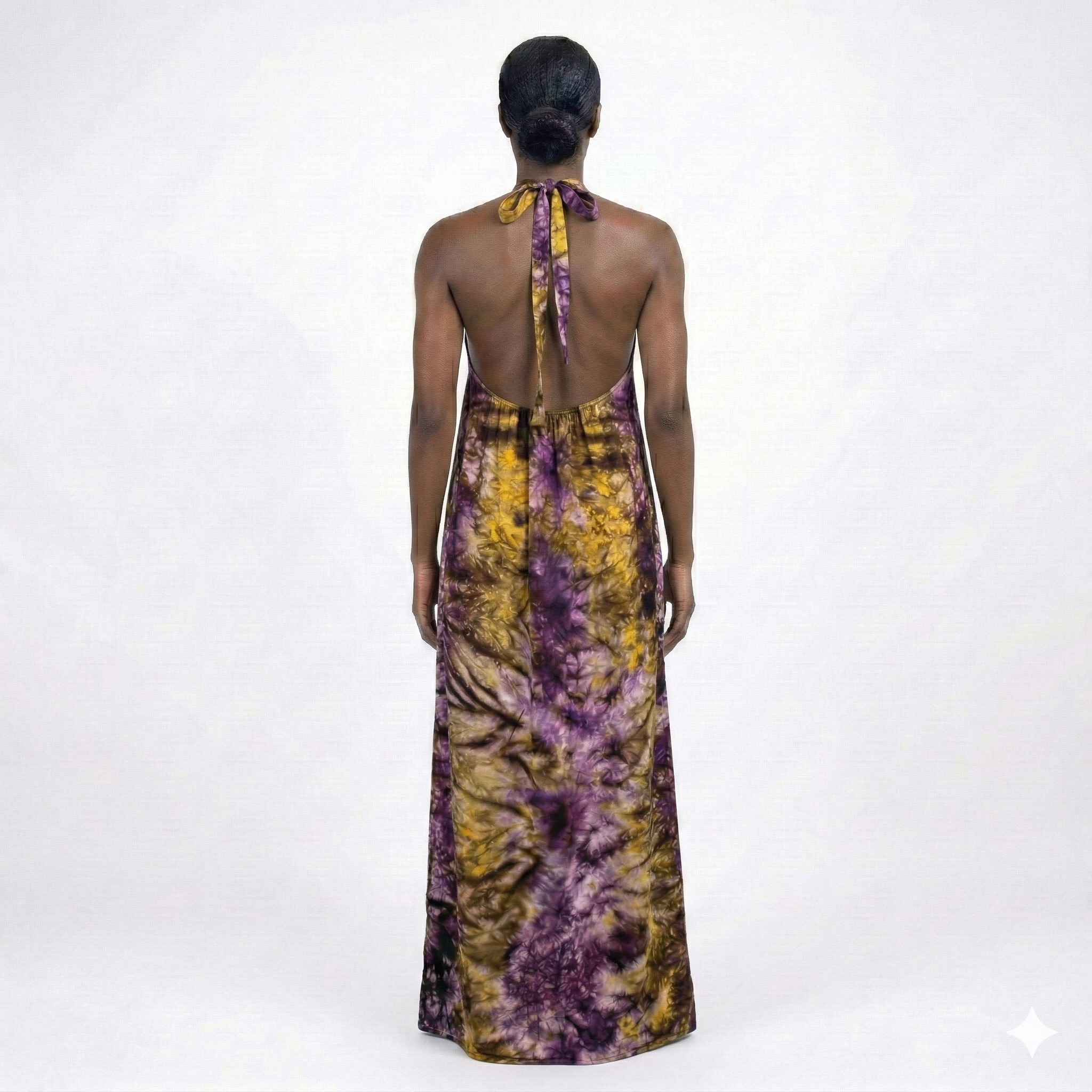 Violet Sunburst Maxi Backless Dera