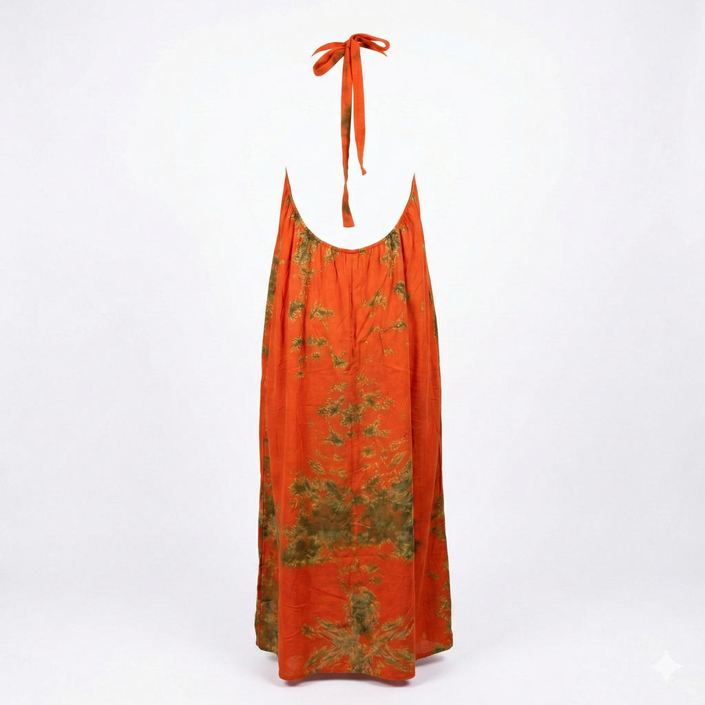 Amber Spice Tie-Dye Maxi Backless Dera