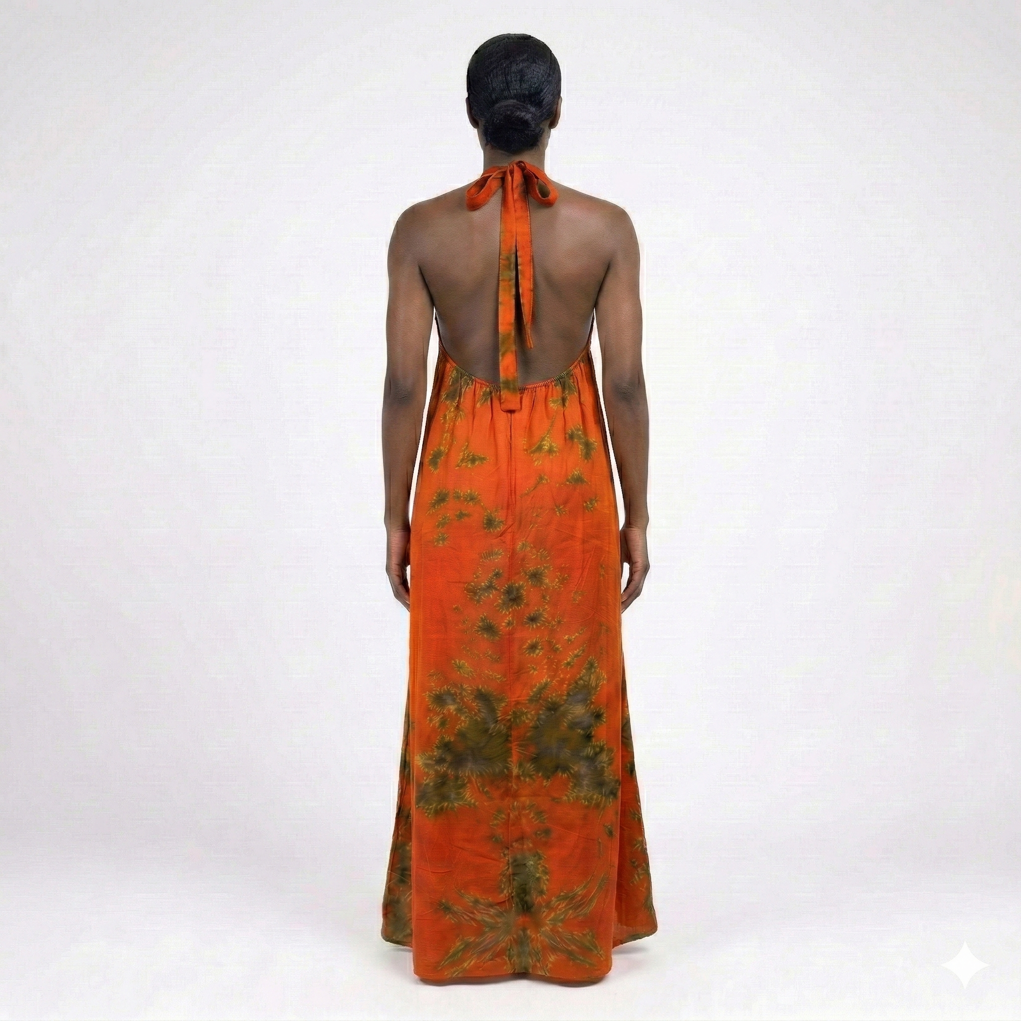 Amber Spice Tie-Dye Maxi Backless Dera