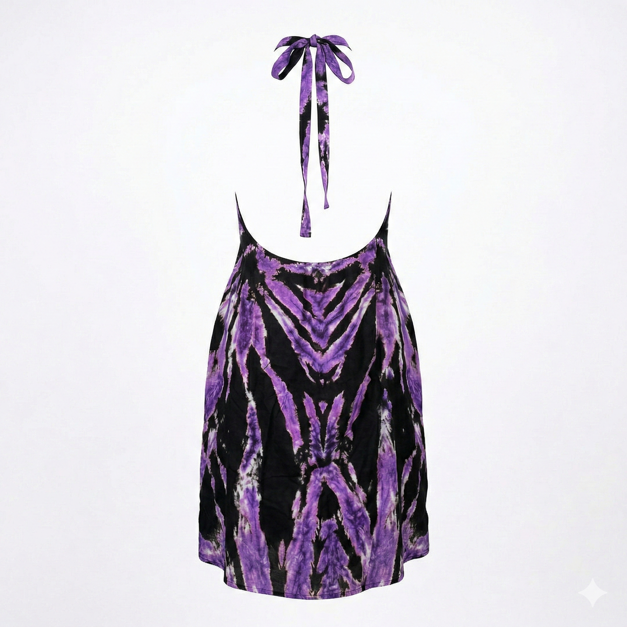 Midnight Orchid Tie-Dye Mini Backless Dera