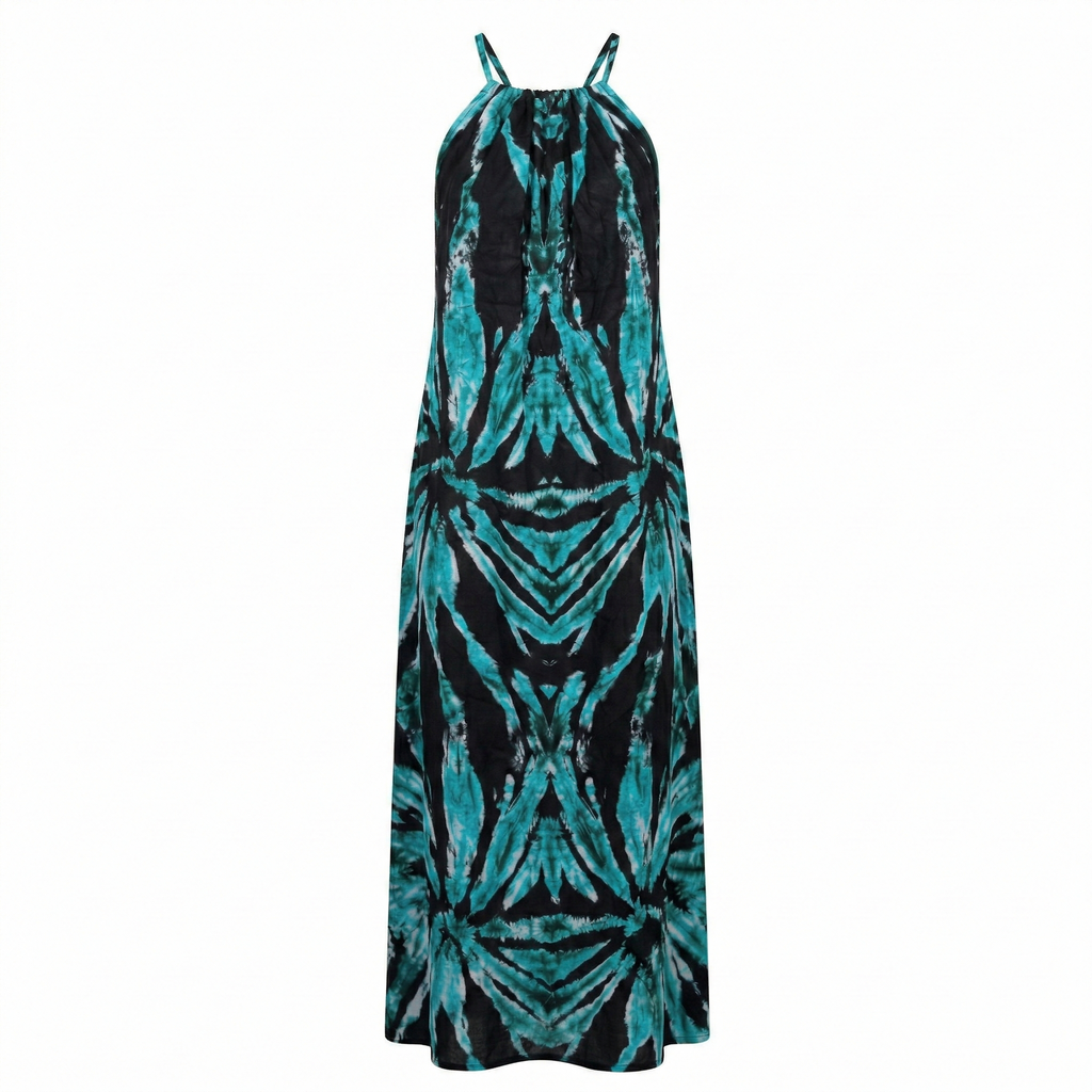 Emerald Peacock Maxi Backless Dera