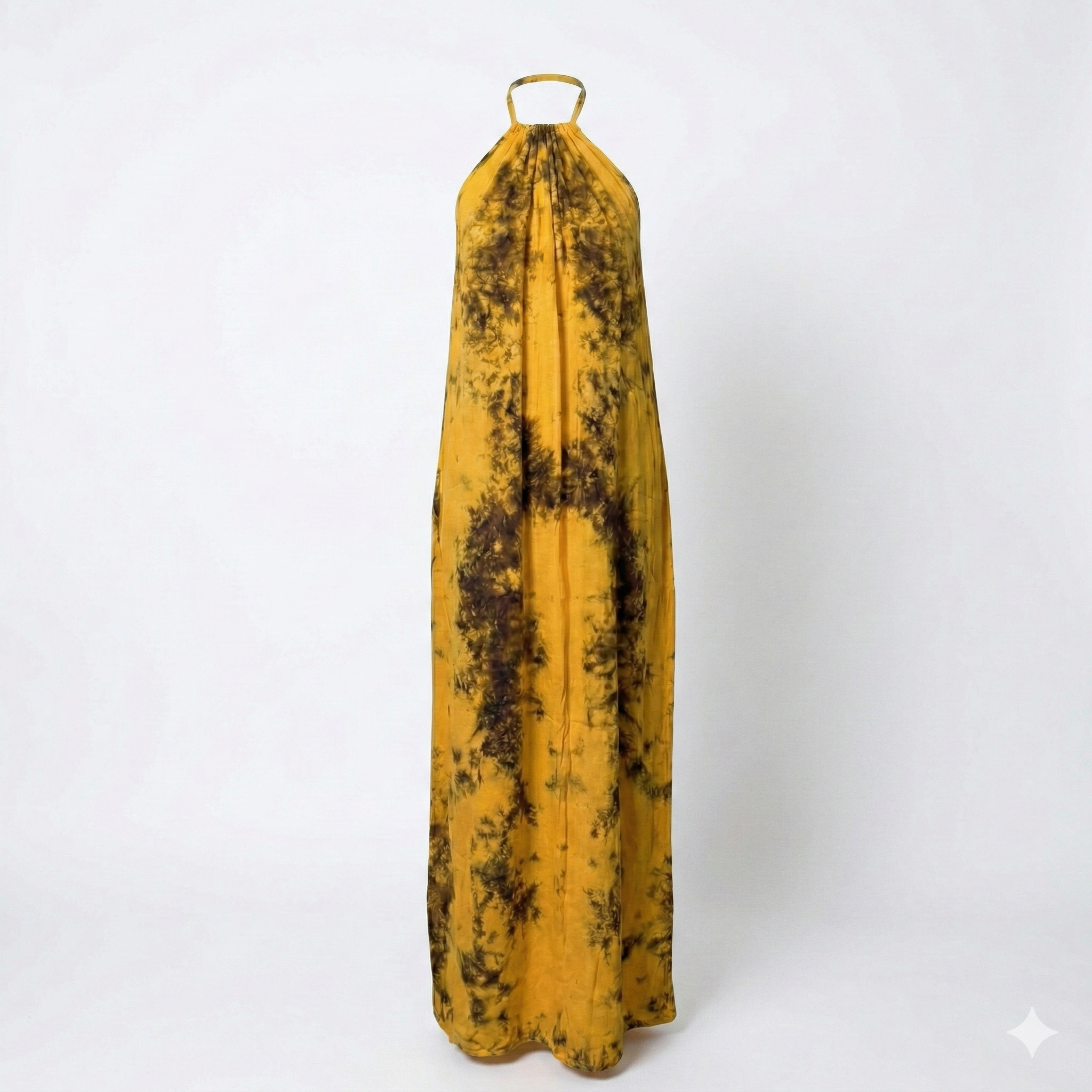 Yellow Tie-Dye Maxi Backless Dera