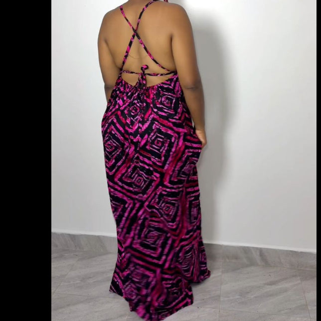 Jewel Prism Maxi Backless Dera