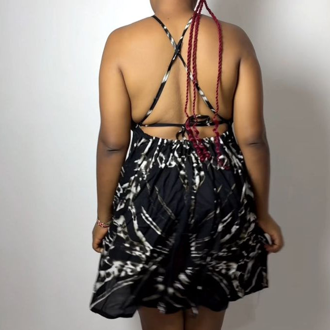 Midnight Marble Tie-Dye Mini Backless Dera