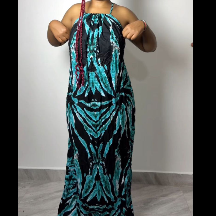 Emerald Peacock Maxi Backless Dera