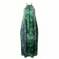 Verdant Mist Tie-Dye Maxi Backless Dera