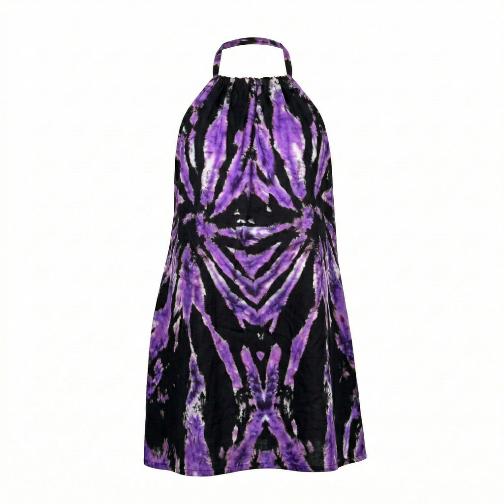 Midnight Orchid Tie-Dye Mini Backless Dera